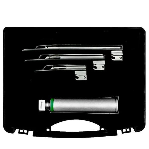 DHS-23-31. Ларингоскоп Міллера, набір з 3-х клинків прямих, волоконнооптичні